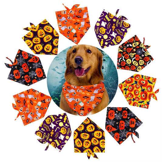 Dog Bandanas Halloween Dog Accessories Pet Dog Bandanas Scarf Small Dog Cat Puppy Bibs Pet Supplies for Small Dogs Dog Grooming
