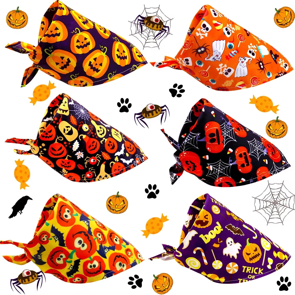 Dog Bandanas Halloween Dog Accessories Pet Dog Bandanas Scarf Small Dog Cat Puppy Bibs Pet Supplies for Small Dogs Dog Grooming