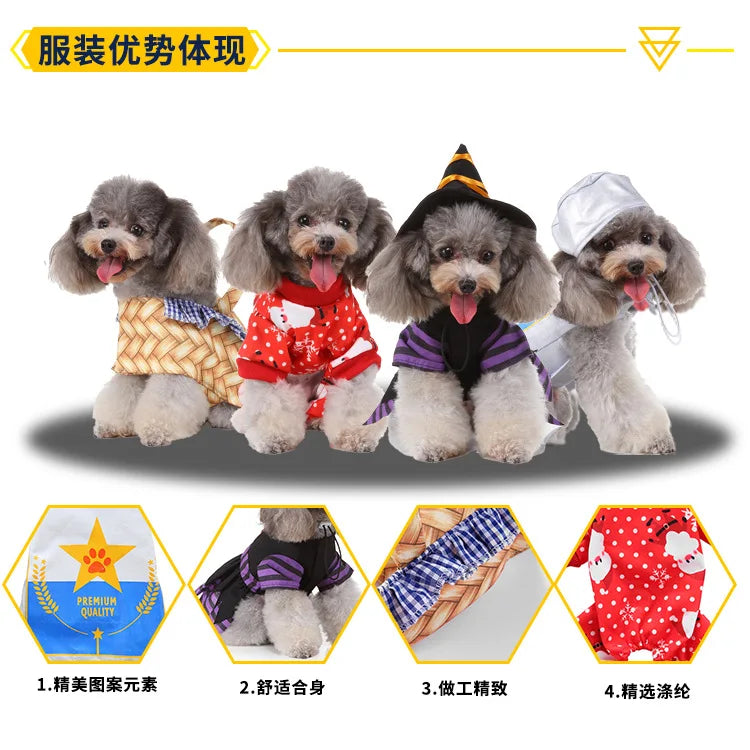 Christmas Dress Up Pet Clothes Wizard Funny Small Medium Dogs Universal Pet Clothes Suitable for Autumn and Winter Dog Clothes