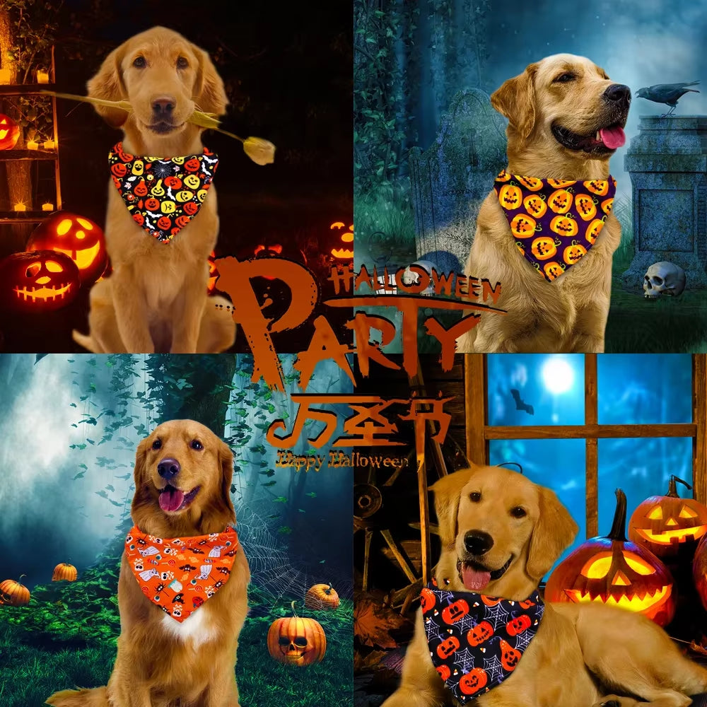 Dog Bandanas Halloween Dog Accessories Pet Dog Bandanas Scarf Small Dog Cat Puppy Bibs Pet Supplies for Small Dogs Dog Grooming
