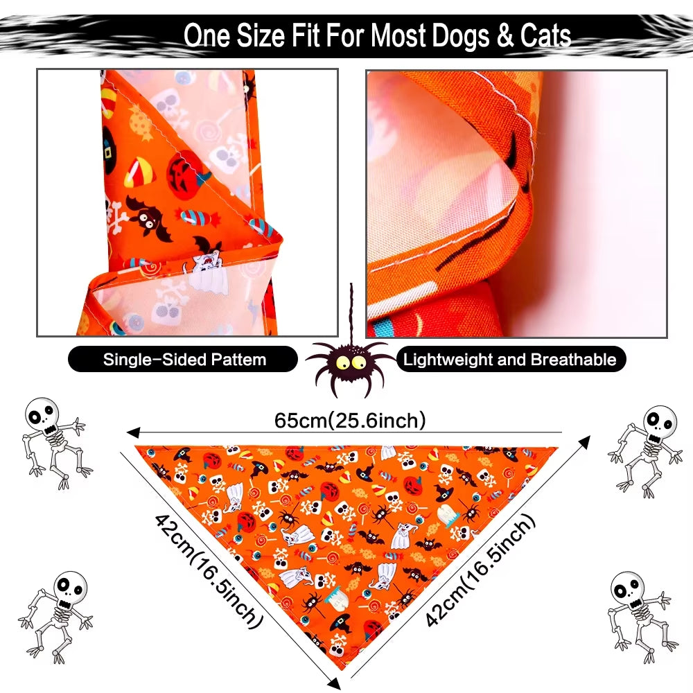 Dog Bandanas Halloween Dog Accessories Pet Dog Bandanas Scarf Small Dog Cat Puppy Bibs Pet Supplies for Small Dogs Dog Grooming